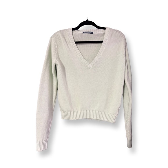 Brandy Melville V-Neck Sweater Light Green Lime Light Mint XS Longsleeve Knit. - Picture 11 of 13